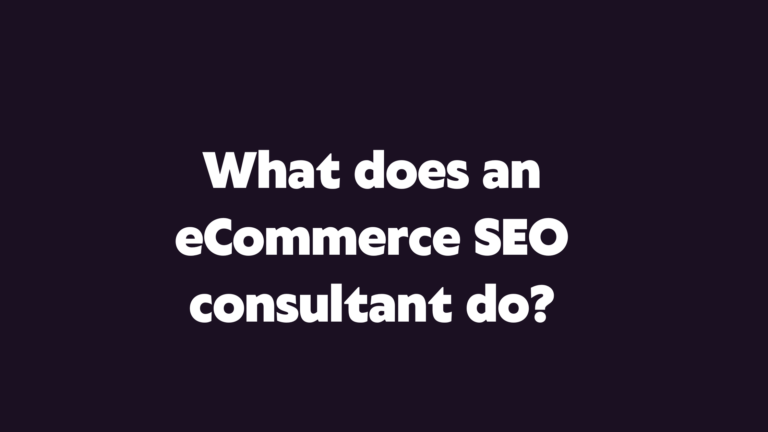 What does an eCommerce SEO consultant do?