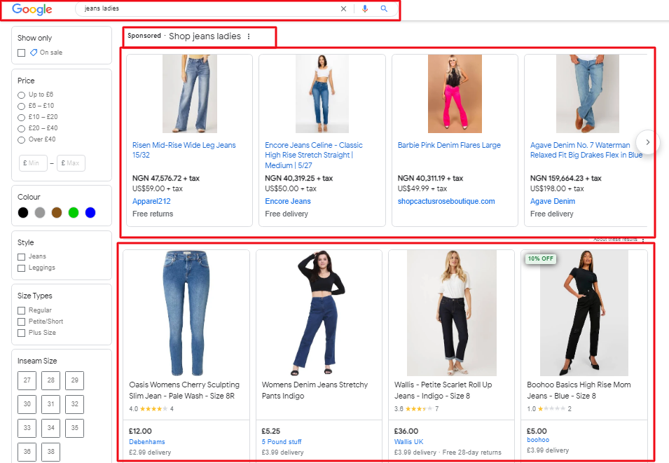 Organic Listing on Google Shopping